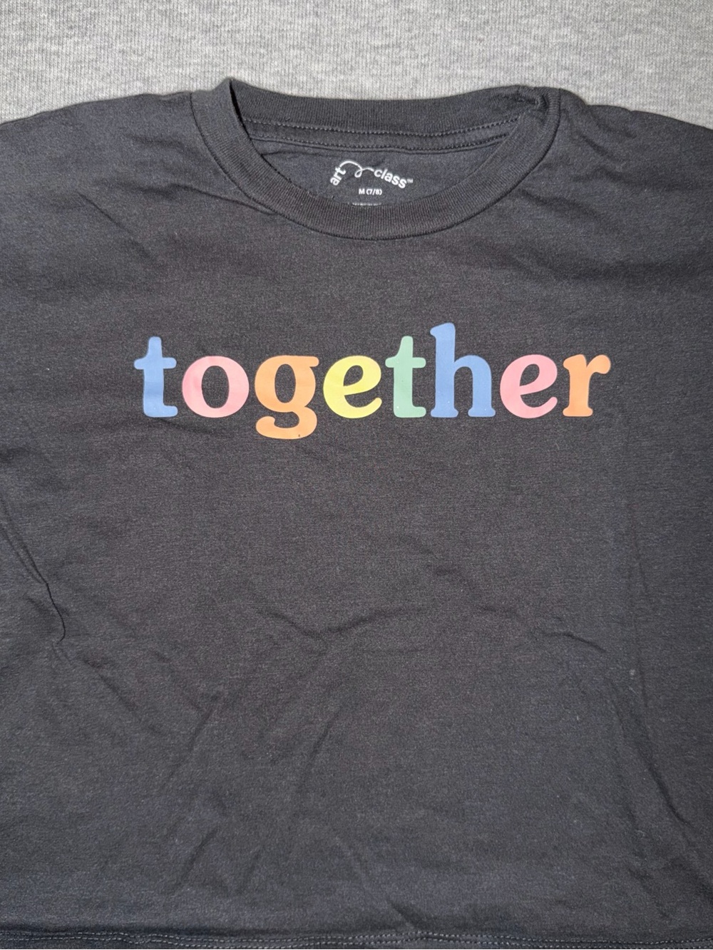 Art Class Together Rainbow Letter Black Tee